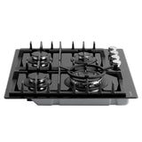 Comfee 60cm Gas Cooktop 4 Burners Kitchen Gas Hob Trivets Stove Cook Top Black