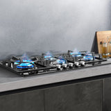 Comfee Gas Cooktop 5 Burner Kitchen Gas Hob Cook Top Trivets Stove Black NG LPG