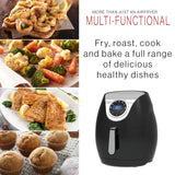 Kitchen Couture Digital Air Fryer 7L LED Display Low Fat Healthy Oil Free Black 7 Litre Black