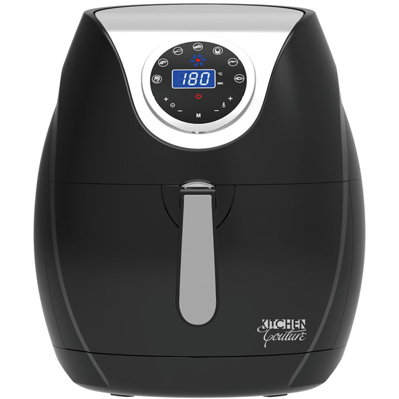 Kitchen Couture Digital Air Fryer 7L LED Display Low Fat Healthy Oil Free Black 7 Litre Black