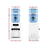 Devanti 22L Bench Top Water Cooler Dispenser Filter Purifier Hot Cold Room Temperature Three Taps